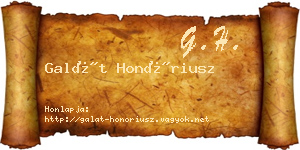 Galát Honóriusz névjegykártya